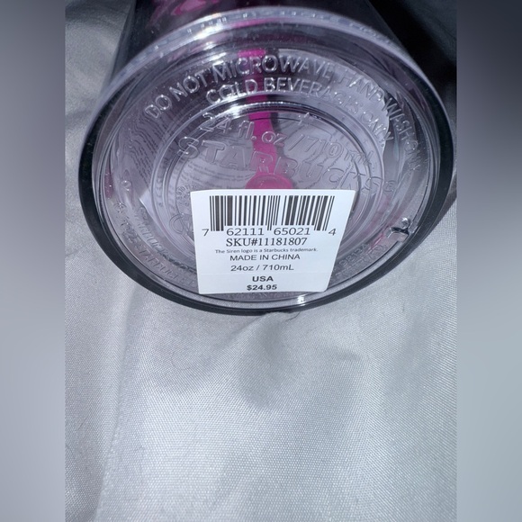 Starbucks X Roller Rabbit limited Edition Pink and Clear Tumbler